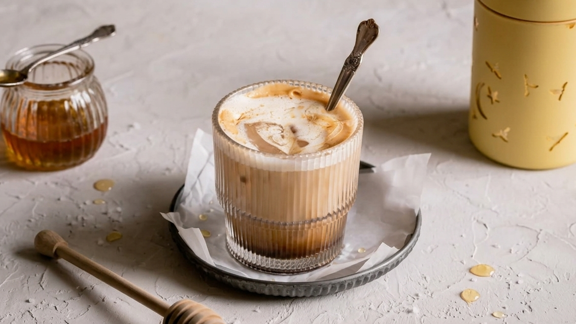Salted Whipped Honey Iced Latte